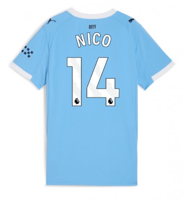 Manchester City Nico Gonzalez #14 Hjemmebanetrøje Dame 2025-26 Kortærmet